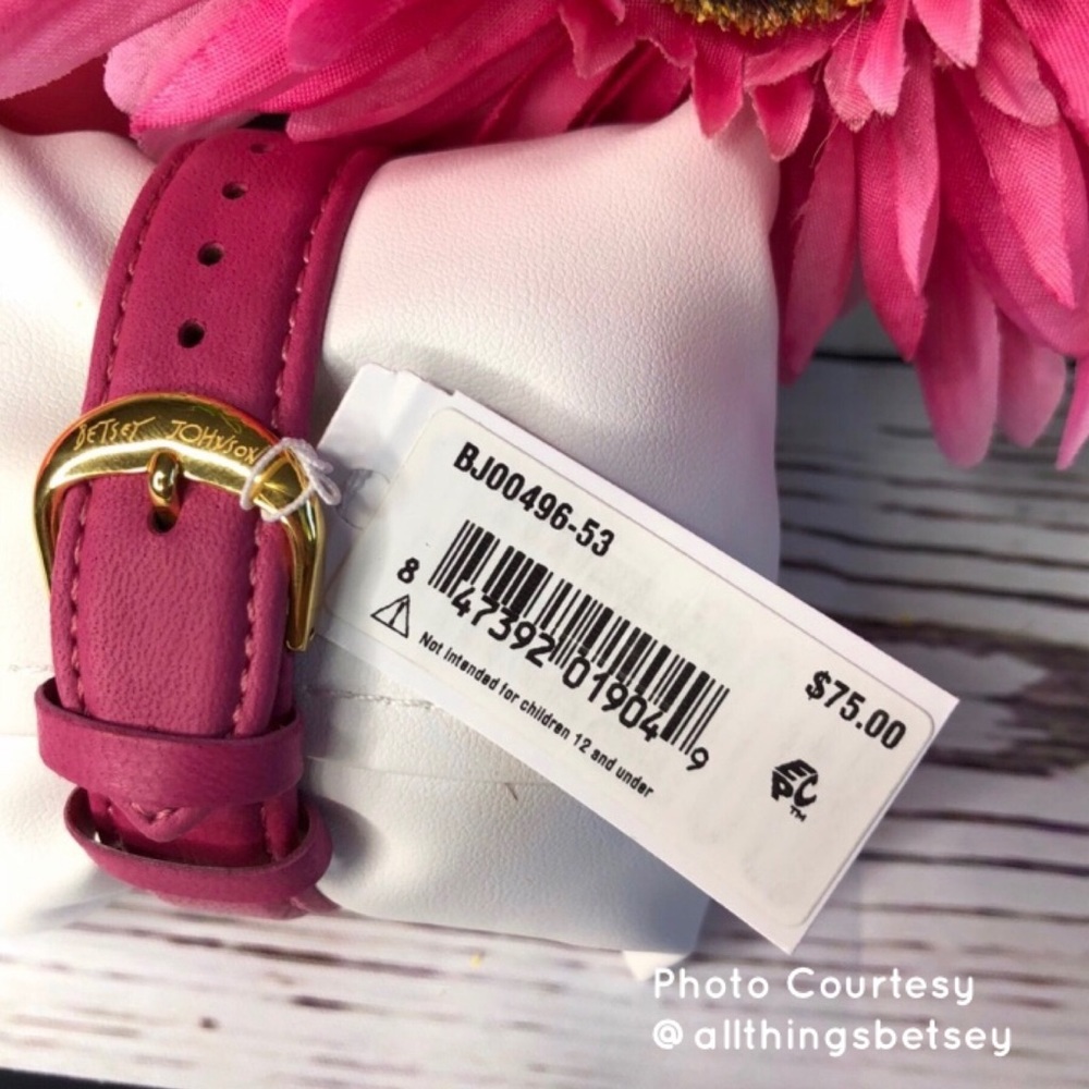 Betsey Johnson Betseyest Betsey Pink Emoji Watch - Picture 8 of 9